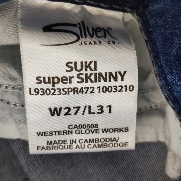 Silver Jeans women's size W27/L31 ink blue colour Suki Super Skinny Denim - Picture 6 of 14